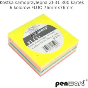 Self-adhesive note cube Penword ZI-31 300 sheets 76×76 mm 6 colors