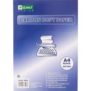 D.Rect carbon copy paper black A4 pack of 50 sheets for typewriters and duplicating 348719