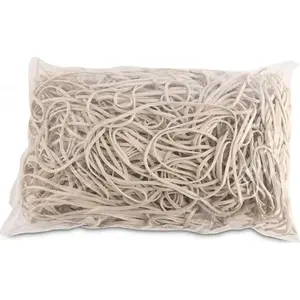 Rubber Bands Office Products 130 mm diameter, 1.5×3 mm cross-section, 60% natural rubber, 1000 g pack, white