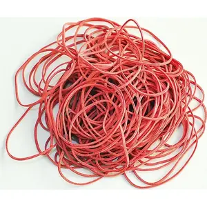 Rubber bands Q-Connect KF16075, 100 g pack, 50 mm diameter, red