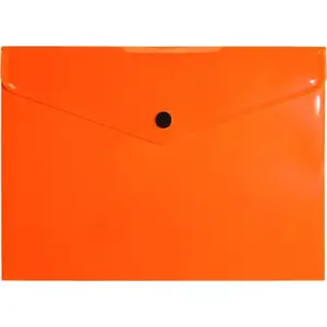 Document envelope Biurfol A5 PP snap button neon — plastic folder for papers