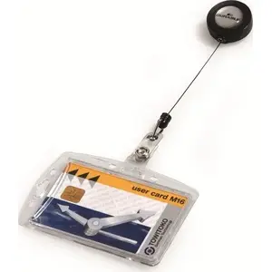Card holder Durable 54 x 85 mm with retracting mechanism — Durable brand, single piece
