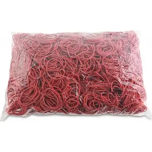 Rubber Bands Office Products — diameter 40 mm, cross-section 1.5×1.5 mm, 60% natural rubber, 1000 g pack, red