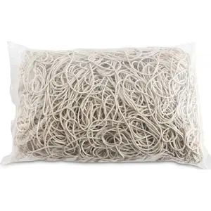 Rubber Bands Office Products 80 mm Diameter, 1.5 x 1.5 mm Cross-Section, 60% Natural Rubber, 1000 g Pack, White