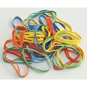 Elastic bands Q-Connect KF14678, pack 0.1 kg, diameter 50 mm, assorted colors