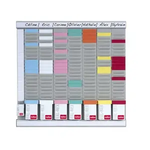 Planner board NOBO T-Card Office Planner Kit 24 Slot, white, 480×480 mm
