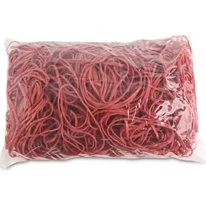 Office Products rubber bands 80 mm diameter, 1.5 x 3 mm cross-section, 60% natural rubber, 1000 g pack, red