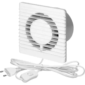 Bathroom extractor fan ORNO OR-WL-3200/100/PS, surface-mounted, 100 mm, cable with switch