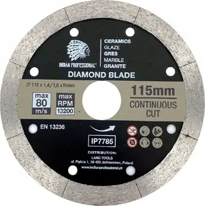 Diamond Cutting Disc 115×1.6×22.2 mm, continuous rim — INDIAN PROFESSIONAL