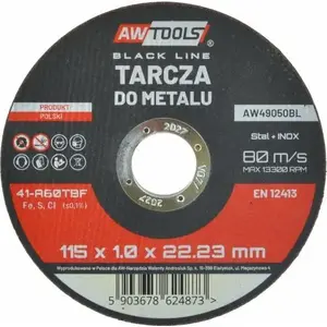 Отрезной круг по металлу AWTools 115 x 1,0 мм Black Line