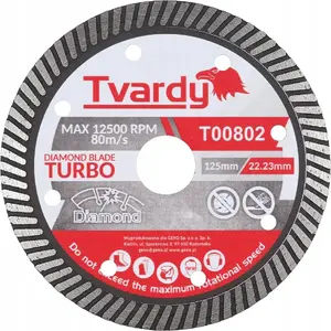 Diamond Turbo Cutting Disc Tvardy 125x10x22.23 mm for Angle Grinder