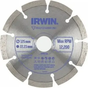 Диск алмазный Irwin 125 мм × 22,23 мм сегментный — для бетона, кирпича, гранита, мрамора