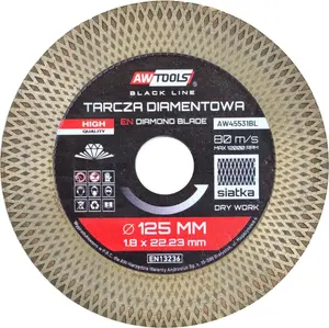 Алмазный отрезной диск AWTools 125 мм x 1,9 мм x 22,2 мм Turbo Black Line