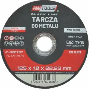 Отрезной диск по металлу AWTools 125 x 1,0 мм (Black Line) AW49055BL