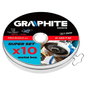 GRAPHITE 55H574 pack of 10 — accessory set (10 pcs), weight 280 g, box packaging