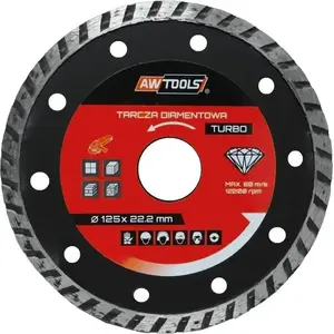 Диск алмазный Turbo AWTools AW47125 — Ø125 мм, посадка 22,2 мм