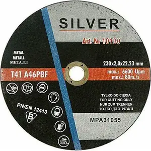 Cutting Disc for Metal Silver 230 x 1.9 x 22.2 mm (MPN 10128)
