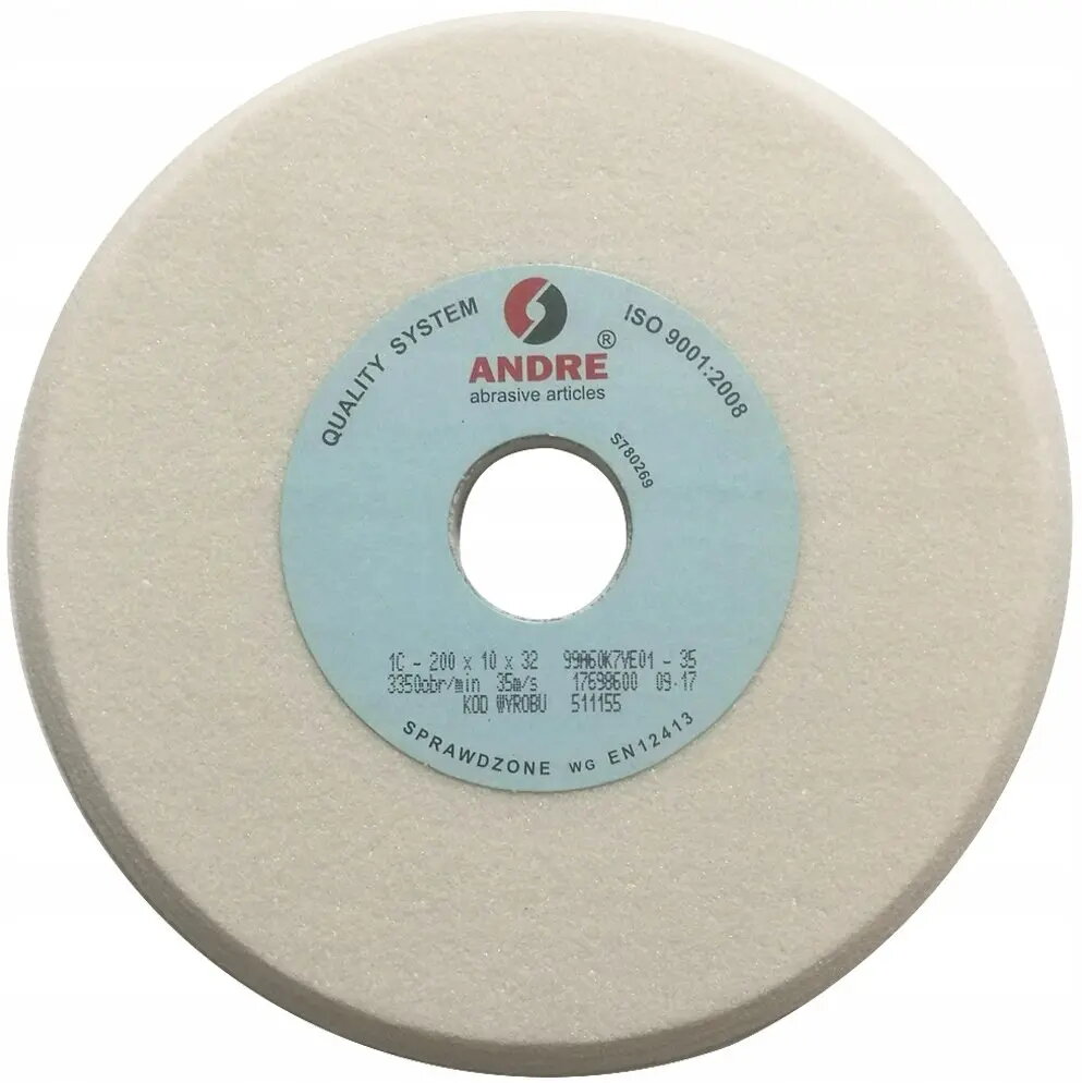 Slīpēšanas ripa Andre 200×10×32 mm, balta