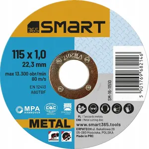 Cutting Disc for Metal Smart 115 x 1.0 mm — 115 mm diameter, 1.0 mm thickness