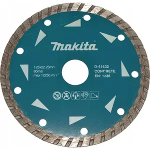 Алмазный отрезной диск Makita D-41632, 125×22,23 мм, Turbo, для сухой резки бетона