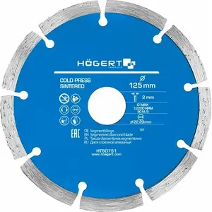 Diamond Cutting Disc 125 x 22.2 mm (Segmented) — Hoegert HT6D751