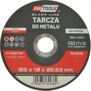 Cutting Disc for Metal AWTools AW TARCZA DO METALU 125×1.6 mm BLACK LINE