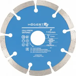 Diamond Cutting Disc 115x22.2 mm segmented, högert technik HT6D750