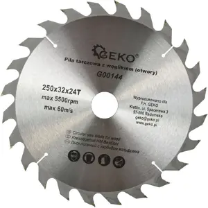 Дисковая пила GEKO 250 x 32 мм, 24 зуба для дерева (G00144)