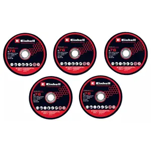 Cutting disc for angle grinder EINHELL 4440471 — Ø 76 mm, for cast iron, metal, steel, pack of 5
