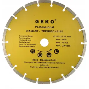 Диск алмазный сегментный GEKO G00253 Ø230 мм, 25 сегментов, профессиональный
