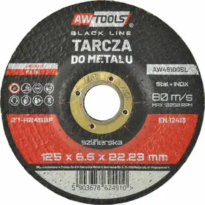 Cutting Wheel for Metal AWTools 125×6.5 mm Black Line AW49100BL