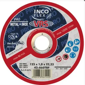 Cutting/Grinding Disc Techniflex T27 125×1.0×22 mm A60TBF-VRS