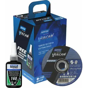 Griešanas disks NORTON Vulcan 125 x 1,6 mm, iepakojums 100 gab. ar līmi One Bond
