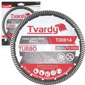 Diamond Turbo Cutting Disc Tvardy 230×10×22.23 mm — 25 pieces