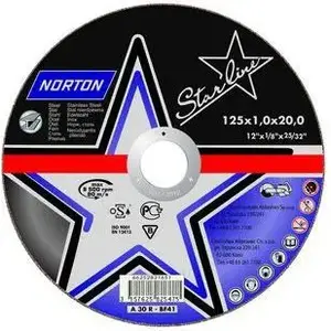 Cutting Disc Norton Clipper Starline Metal 125 x 22.23 x 1.0 mm