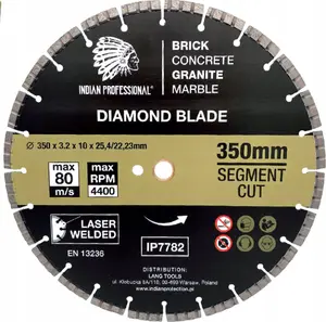 Diamond Cutting Disc 350 mm, INDIAN PROFESSIONAL, model IP7782, turbo segment for concrete and stone