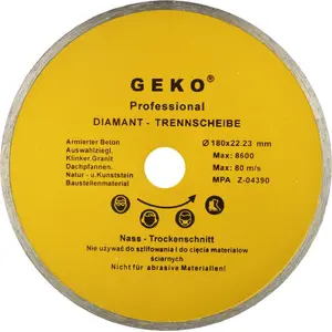Diamond Cutting Disc GEKO 180 mm x 22.23 mm solid (G00243)