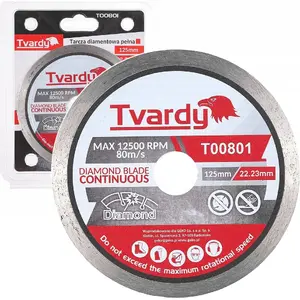 Diamond Cutting Disc Tvardy 125 x 7.5 x 22.23 mm — full rim, model T00801