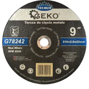 Отрезной диск для металла GEKO G78242 — Ø230 мм, толщина 2 мм, для нержавеющей стали (Inox)