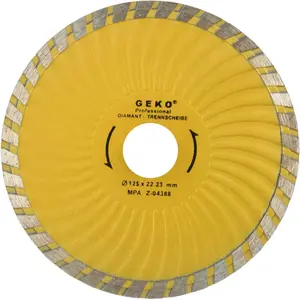 Диск алмазный GEKO 125 мм Turbo Plus PROFI — турбированный для камня и бетона, упаковка 200 шт.