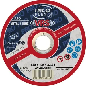 Cutting Disc Techniflex T27 125×1.6×22 A46TBF-VRS — abrasive wheel for metal cutting