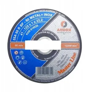 Cutting Disc for Metal 125 x 1.0 mm Andre Metal/Inox MASTER LINE 55A60RBF