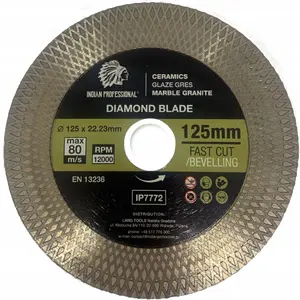 Dimanta griešanas disks 125 mm x 1,9 mm x 22,2 mm, INDIAN PROFESSIONAL FAST CUT