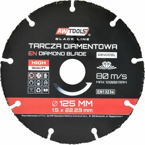 Отрезной/шлифовальный диск AWTools 125 мм (AW45101BL) — универсальный абразивный круг для болгарок