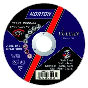 Grinding Wheel Norton Clipper Vulcan Metal Inox A 30 S-BF27 230 x 22.23 x 6.4 mm