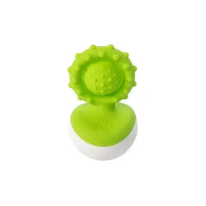 Toy: Fat Brain Toys Dimpl Wobbl sensory fidget toy, ABS & silicone, green/white