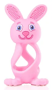 Toothbrush KIK Bobbie Bunny for babies, pink, BPA/PVC/phthalate-free
