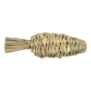 Playing roll for rabbits KERBL TRIXIE Grass Toy Carrot, natural grass, Ø200 mm width