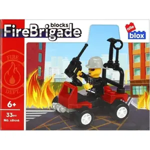 Construction Blocks Set ALLEBLOX AB1018 — Fire Station Theme, Interlocking Building Bricks