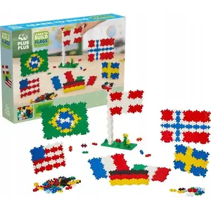 Construction Set Plus Plus PLUS-PLUS NAUCZ SIĘ BUDOWAĆ FLAGI Z CAŁEGO ŚWIATA by plus plus